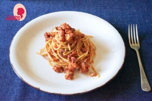 spaghetti con ragù di polpo